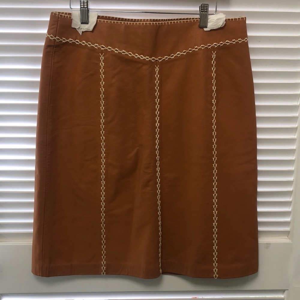 NWT Gap Leather Skirt with stitching 10